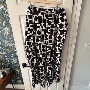 Geometric Print Wide Leg Studio Pant